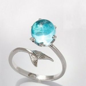 Blue Water Mermaid Tail Adjustable Ring NEW!